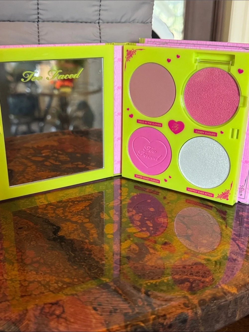 Too Faced Palette,Blush/Highlight, 3 Lip Set & Makeup bag